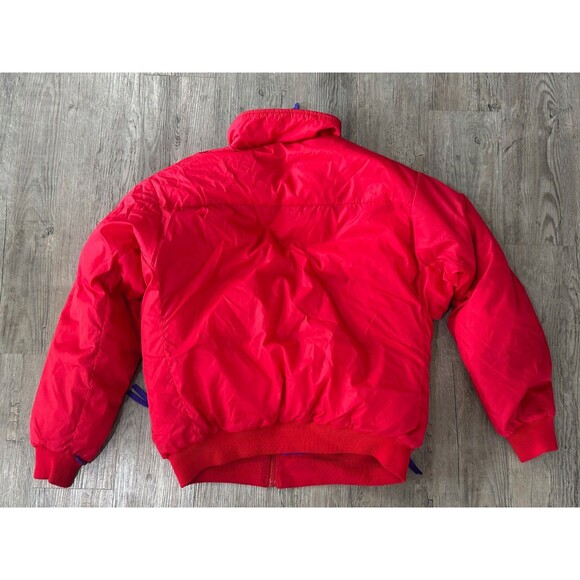 Vintage 90s Columbia Down Puffer Jacket Reversible Mens Large Red Blue - Picture 2 of 9